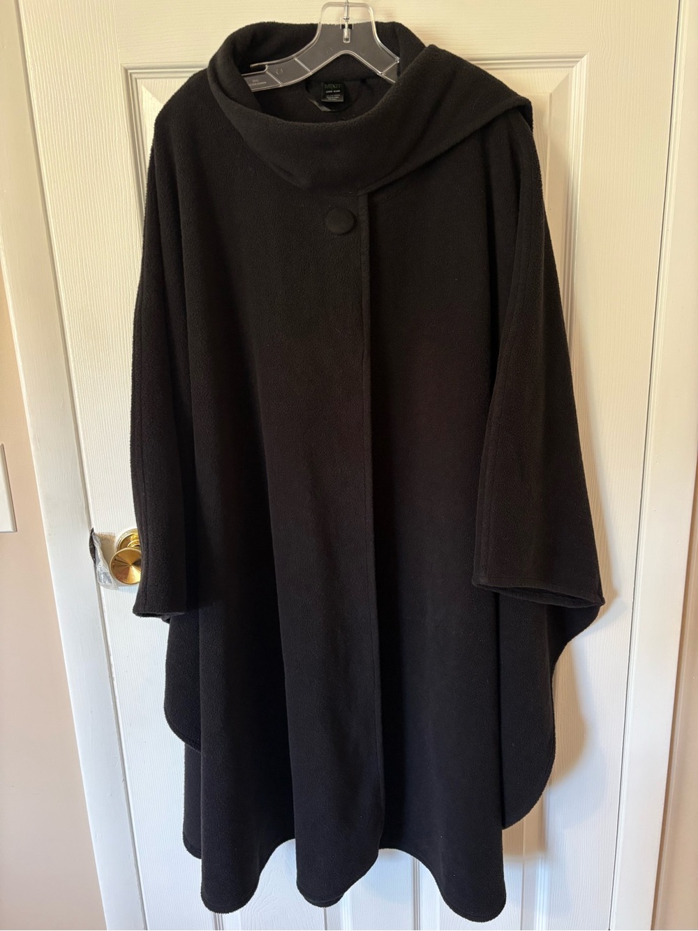Mixit Black Draped Cape with Cowl Collar